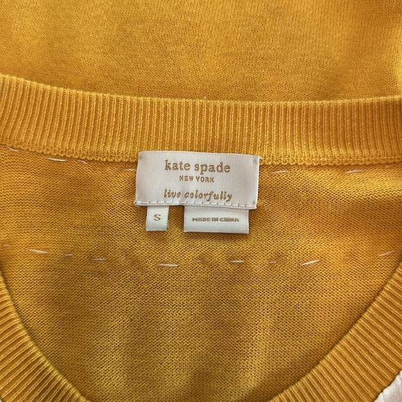 Kate Spade | live colorfully | yellow cream | flower appliqué | S | cardigan - Picture 10 of 13